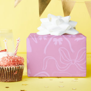 Papel De Regalo Chica Rosa Coquette Lazo Rosa Bebe o Duche de Novi