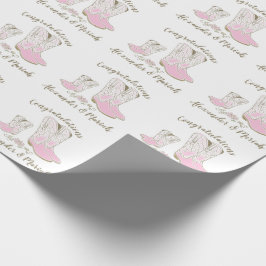 Papel De Regalo Chica rosa occidental del país Baby Shower rural d