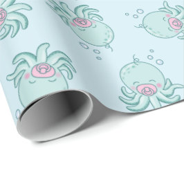 Papel De Regalo Chica rosado de Baby Shower Kawaii