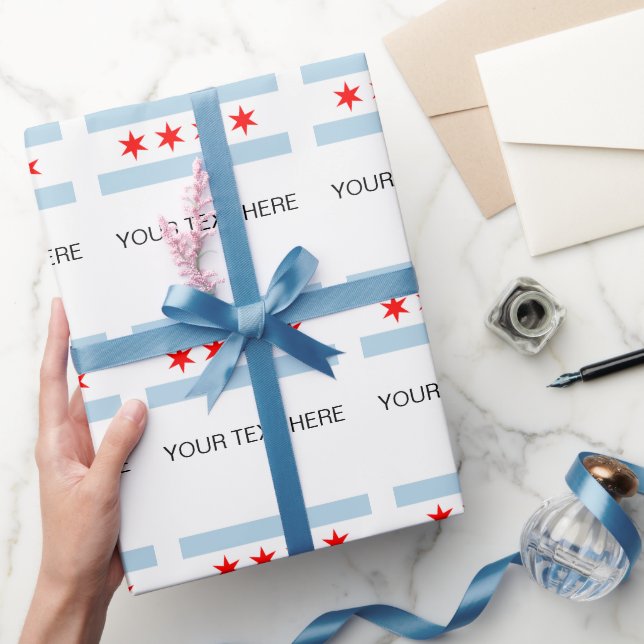 Papel De Regalo Chicago city flag custom wrapping paper rolls (Regalar)