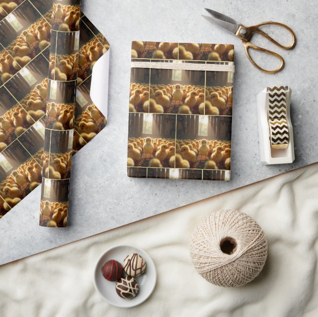 Papel De Regalo Chicas amarillas en un soleado granero (Artesanía)