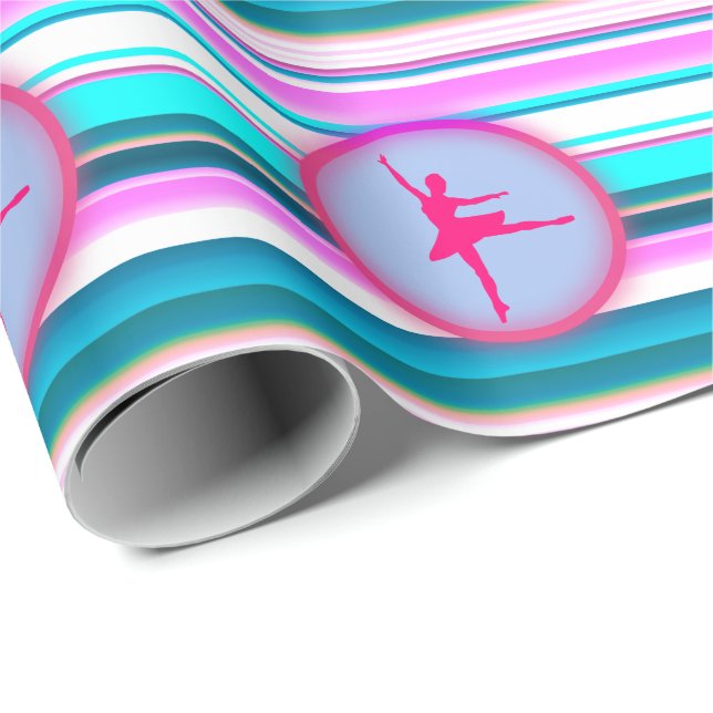 Papel De Regalo Chicas Ballerina Dance Stripes (Esquina del rollo)