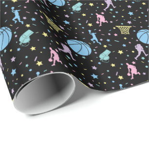 Papel De Regalo Chicas Baloncestistas - Patrón de estrellas