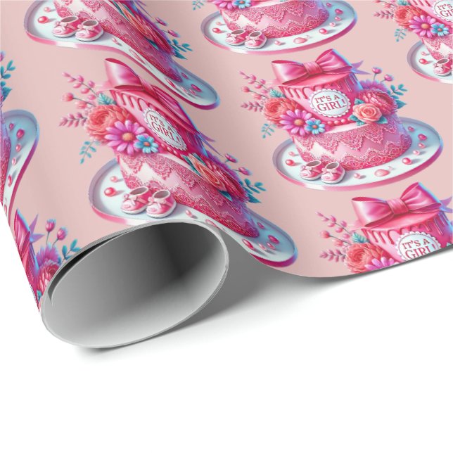 Papel De Regalo Chicas cortos fiesta de bizcocho (Esquina del rollo)