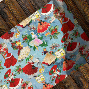 Papel De Regalo Chicas de Navidad de época