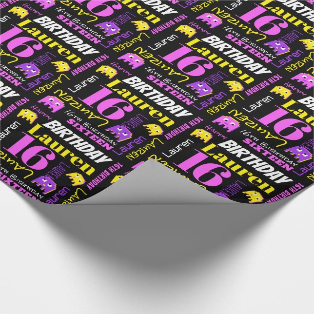 Papel De Regalo Chicas de personalizados de juegos de Pixel alien  (Esquina)