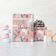 Chicas de unicornio rosa lindo y mágico por primer