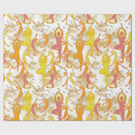 Papel De Regalo Chicas de Yoga Feliz Baile