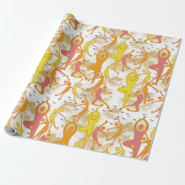 Papel De Regalo Chicas de Yoga Feliz Baile