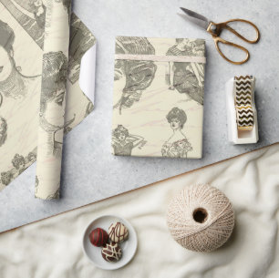 Papel De Regalo Chicas estadounidenses de la época de la desconexi