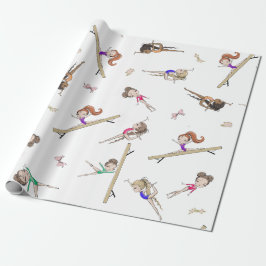 Papel De Regalo Chicas Gimnasia Pink Purple Rainbow Pattern