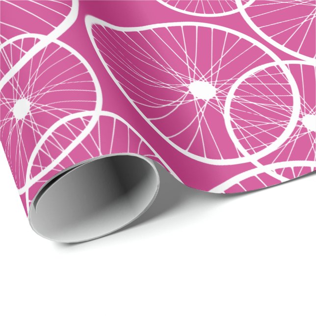 Papel De Regalo Chicas rosados Patrón de bicicletas para bicicleta (Esquina del rollo)