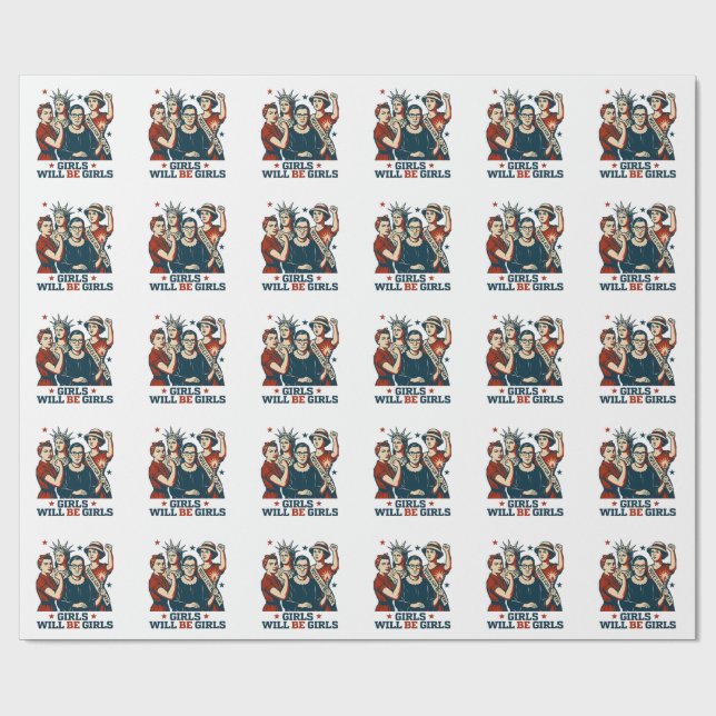 Papel De Regalo Chicas serán el feminismo Chica Empoderamiento de  (Superficie plana)
