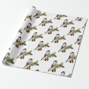 Papel De Regalo Chickadee del invierno