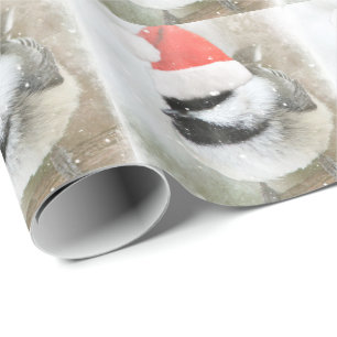 Papel De Regalo Chickadee Nevado Santa