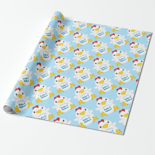 Papel De Regalo Chicken Baby Shower Blue Boy