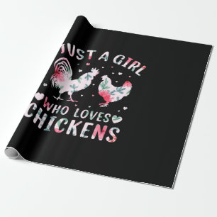 Papel De Regalo Chicken Lover Chica que ama a las gallinas