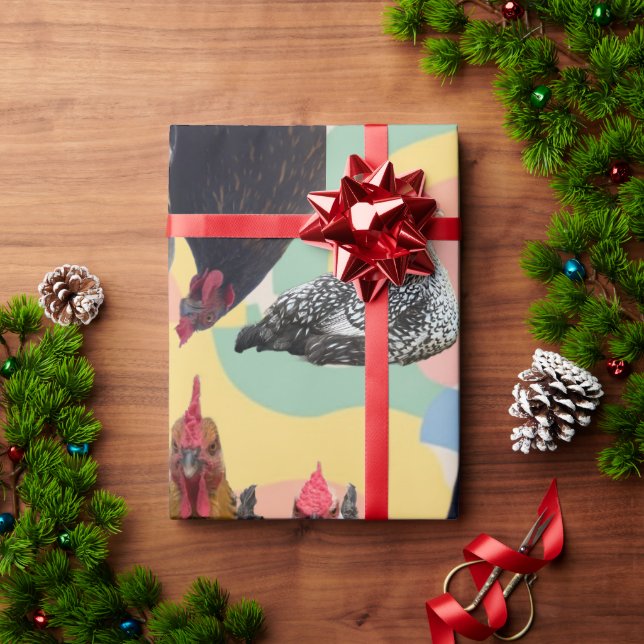 Papel De Regalo Chicken Mania All Occasion Wrapping Paper  (Regalo de vacaciones)
