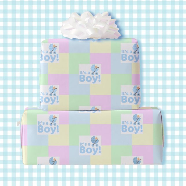 Papel De Regalo Chico Baby Shower Pastel Rosa Azul Amarillo Verde (Subido por el creador)