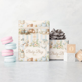 Papel De Regalo Chico Bebé Fiesta de Bebé Oso de Peluche Traje de