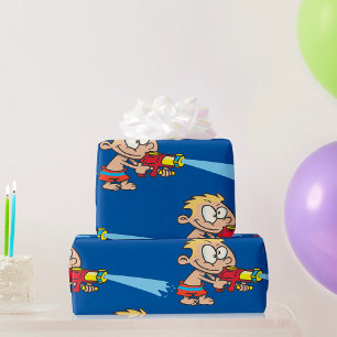 Papel De Regalo Chico con diversión de verano con pistola de agua
