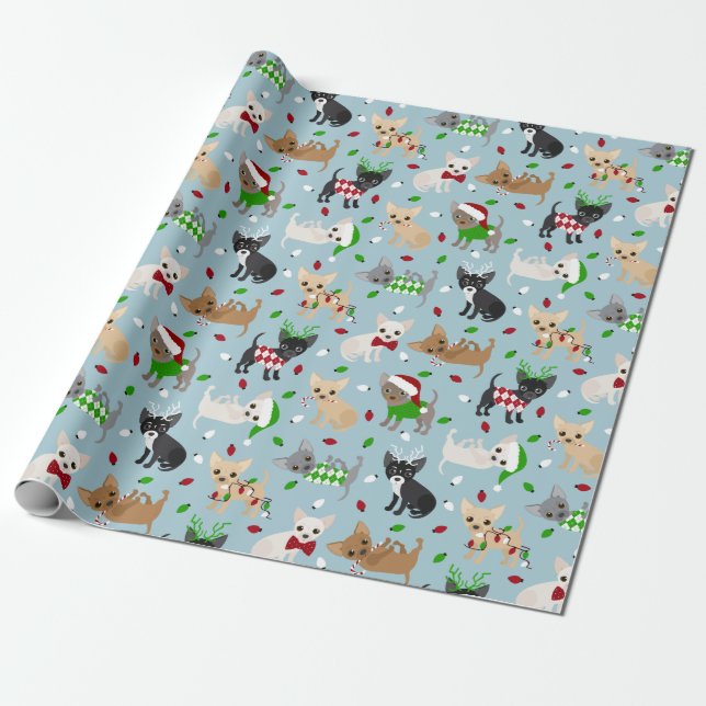 Papel De Regalo Chihuahua All Coats navidades (Desenrollado)