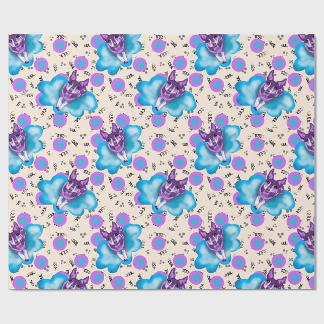 Papel De Regalo Chihuahua en una nube (Superficie plana)