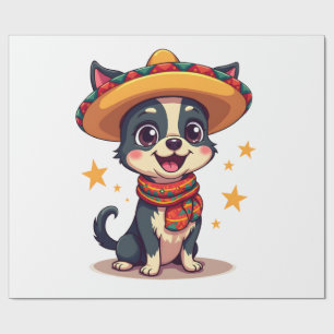 Papel De Regalo Chihuahua México Cinco de Mayo Perro Divertido Cop