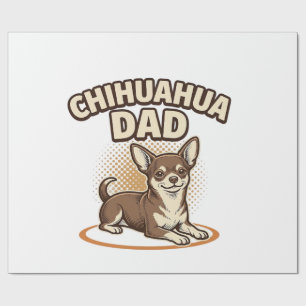 Papel De Regalo Chihuahua Papá Diseño de Amante de Perro de Grabad