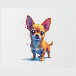 Papel De Regalo Chihuahua  Pintura Abstracta  Color  Perro Lindo C