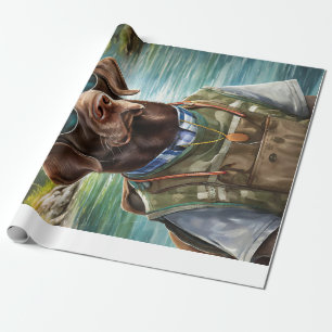 Papel De Regalo Chillax y fuera, pescador de Chocolate Lab