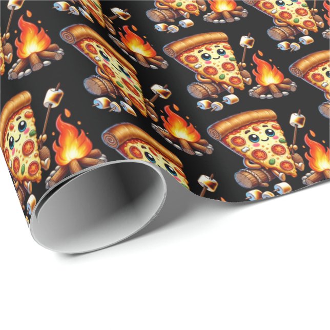 Papel De Regalo Chimenea de pizza con azulejos o fiesta de camping (Esquina del rollo)
