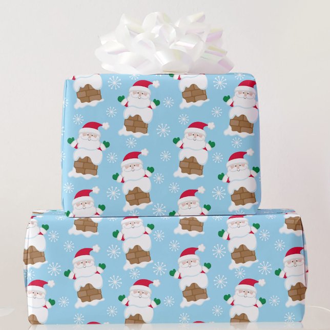 Papel De Regalo Chimenea de Santa Claus sobre regalo de Navidades  (Subido por el creador)