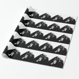 Papel De Regalo Chimpancé Blanco Negro