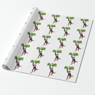 Papel De Regalo Chimpancé lindo en personalizado colgante de la ju