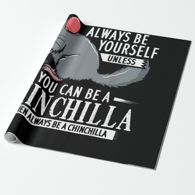 Papel De Regalo Chinchilla Gift Funny Cute Mascota (Desenrollado)