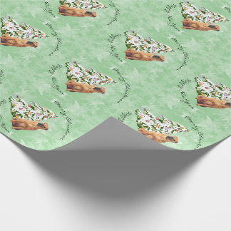 Papel De Regalo Chino Shar-Pei y árbol de navidad