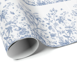 Papel De Regalo Chinoiserie clásica azul y blanco