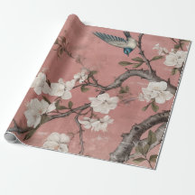 Chinoiserie Dusty Pink Cherry BlossBackground