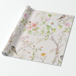 Papel De Regalo Chinoiserie floral rosa