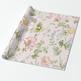 Papel De Regalo Chinoiserie floral rosa