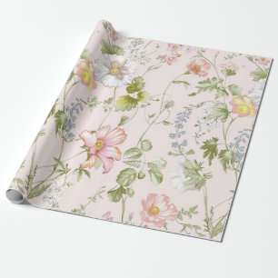 Papel De Regalo Chinoiserie floral rosa