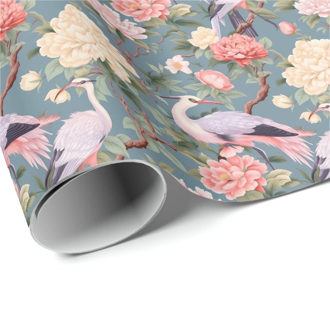 Papel De Regalo Chinoiserie Jade Egret (Esquina del rollo)