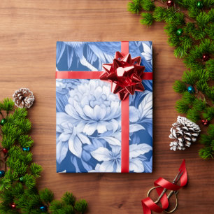Papel De Regalo Chinoserie Azul y Blanco Serie Diseño 8