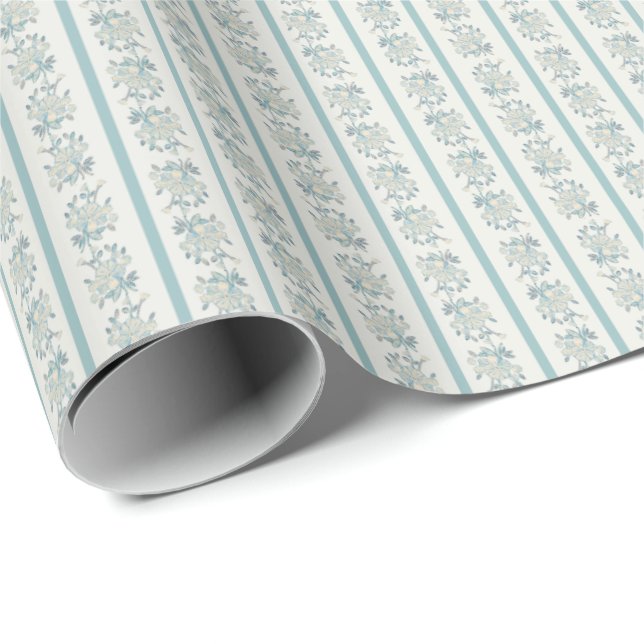 Papel de regalo Chintz (menta pálida) (Esquina del rollo)