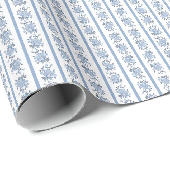 Papel De Regalo Chintz (Pale Blue) Wrapping Paper (Esquina del rollo)