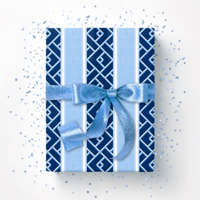 Papel De Regalo Chippendale Stripe en Azul Índigo (Subido por el creador)