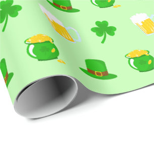 Papel De Regalo Chismosa del Día de San Patricio de Knot de oro ce