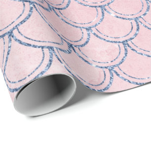 Papel De Regalo Chispa azul de la marina de guerra del purpurina