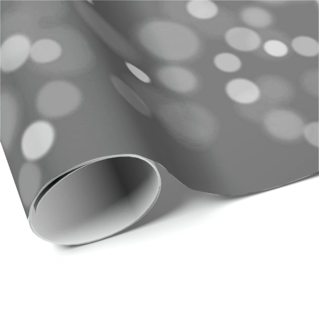 Papel De Regalo Chispa de Bokek de Bonito blanco gris plateado (Esquina del rollo)
